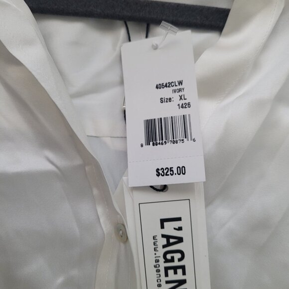 NWT L'Agence Emmy Sleeveless Silk Blouse In Ivory Size XL - Picture 7 of 7